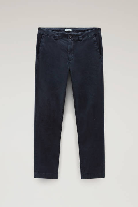 Pantalones Chino teñidos en prenda de algodón elástico Azul photo 2 | Woolrich