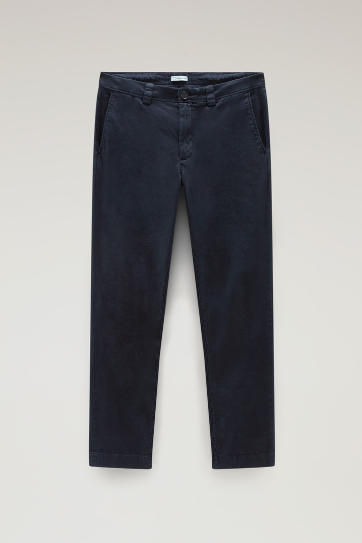 Pantalon chino en coton élastique teint en pièce Bleu photo 4 | Woolrich