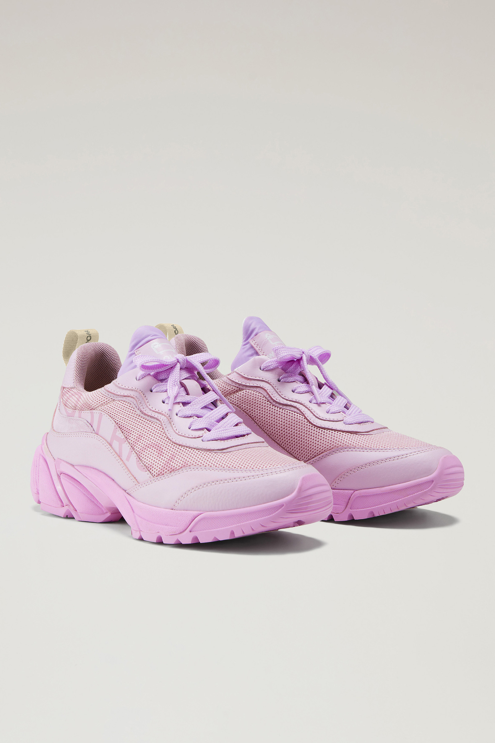 Tech Sneakers aus Veloursleder und gewalktem Leder rosa photo 2 | Woolrich