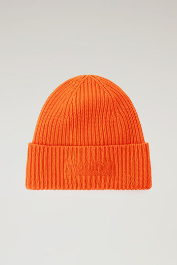 Pure Merino Wool Ribbed Beanie - Serving the People / Woolrich Red photo 1 | Woolrich