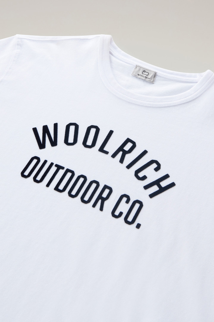 T-shirt en pur coton avec inscription Blanc photo 6 | Woolrich
