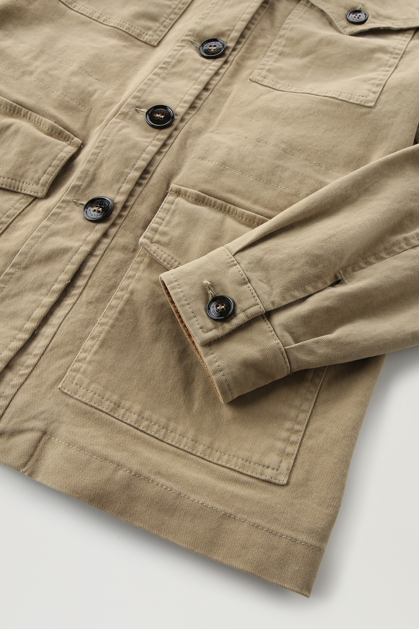 Cotton Twill Overshirt Beige photo 7 | Woolrich