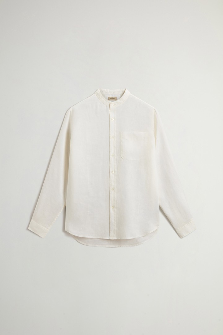 BAND COLLAR LINEN SHIRT Weiß photo 5 | Woolrich