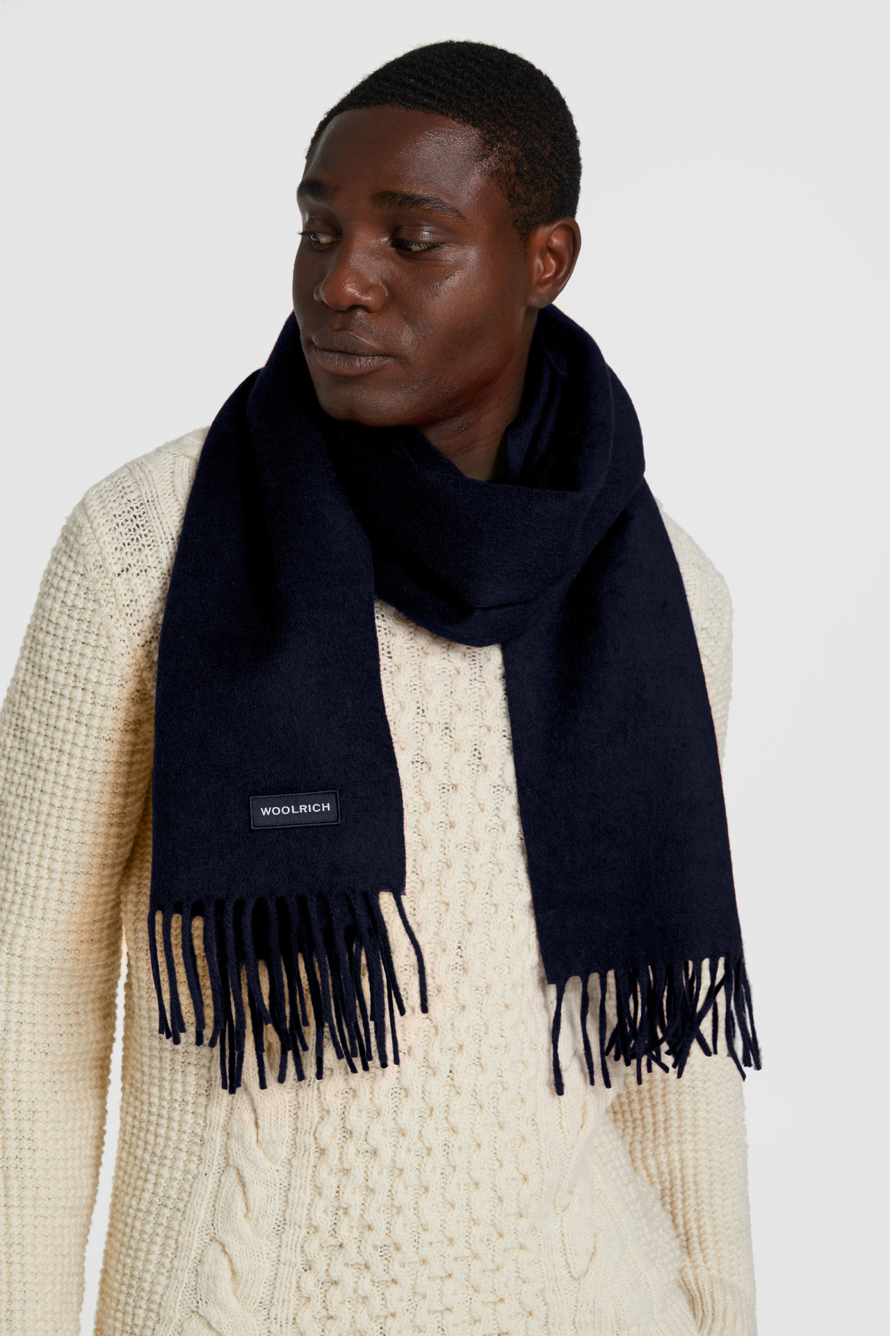 Sciarpa In Lana Logo Woolrich