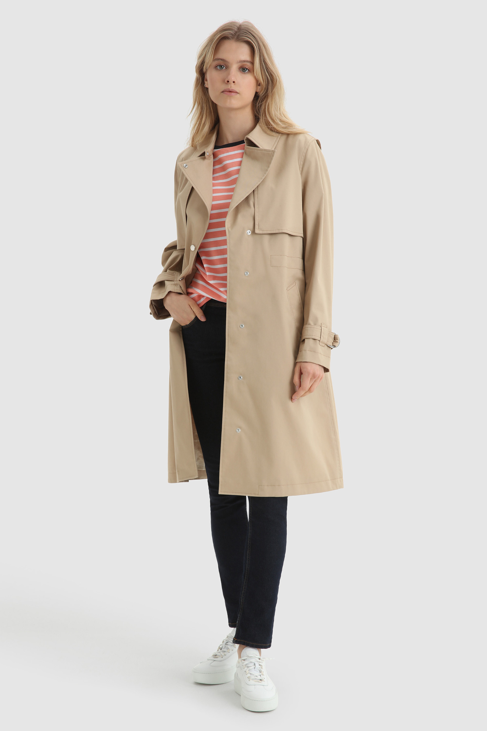 Gabardina ligera Havice con forro estampado a cuadros beige photo 2 | Woolrich