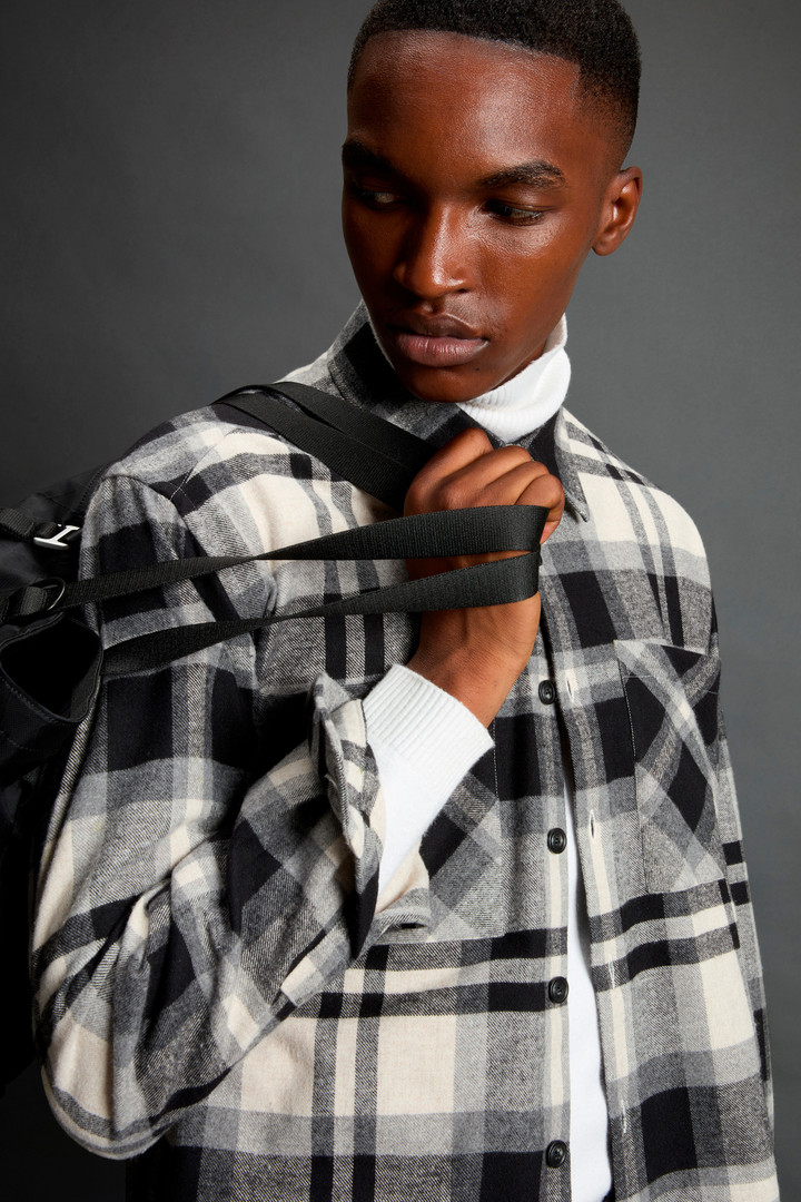 Checked Shirt in Cotton-Blend Flannel by Todd Snyder Beige photo 4 | Woolrich