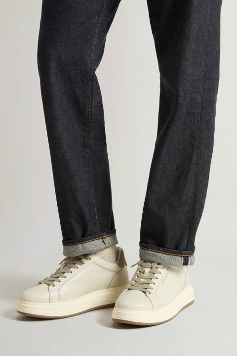 Arrow Sneakers in Tumbled Leather White photo 2 | Woolrich