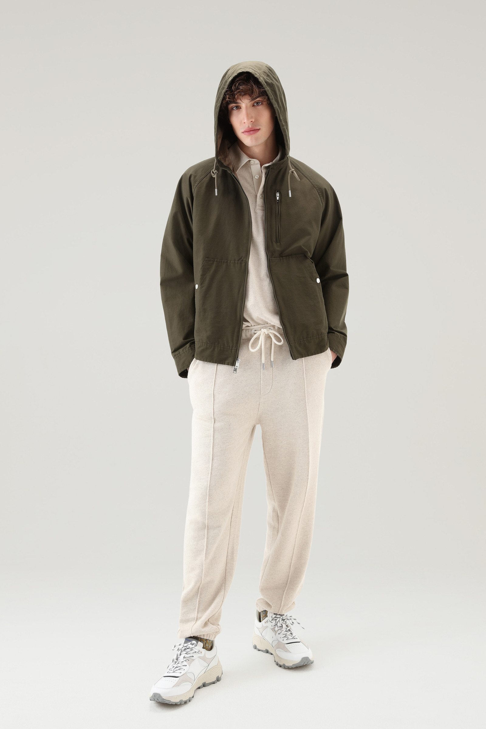 Lobster Jacket in Light Eco Ramar with Hood Green photo 2 | Woolrich