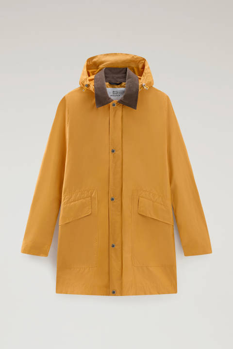 Manteau Waxed à capuche amovible Jaune photo 2 | Woolrich