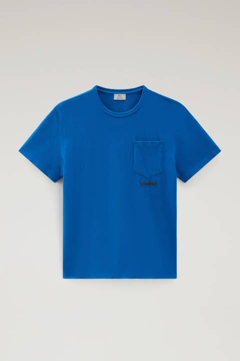 Pure Cotton T-Shirt with Trail Print Blue photo 2 | Woolrich