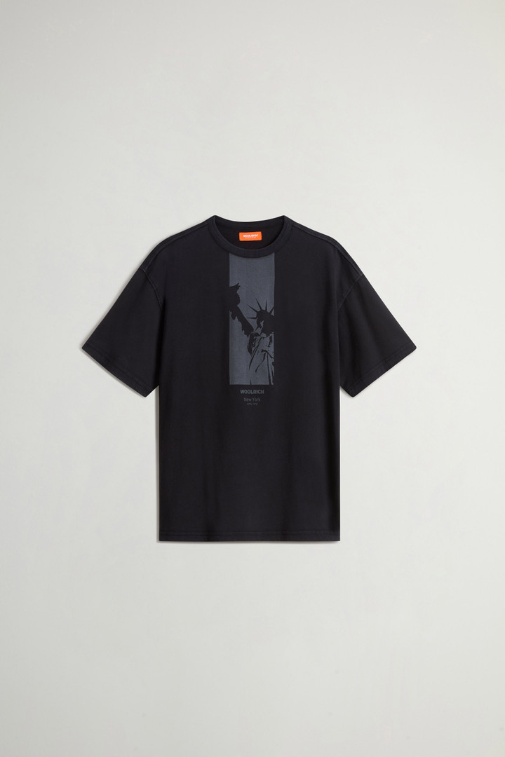 T-shirt teint en pièce pour ado en pur coton avec imprimé Noir photo 5 | Woolrich