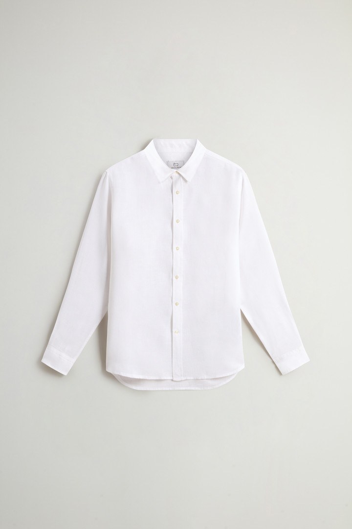 Garment-Dyed Pure Linen Shirt White photo 5 | Woolrich