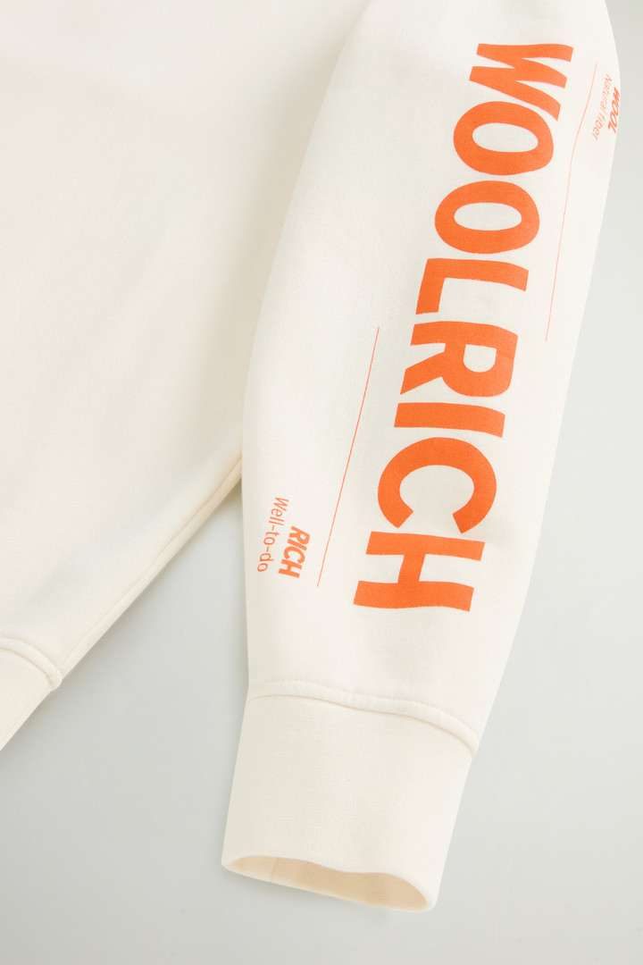 Teen Boys’ Crewneck Sweatshirt in Brushed Pure Cotton White photo 2 | Woolrich