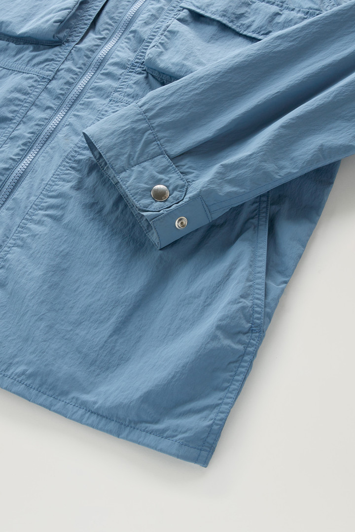 Shirt Jacket in Crinkle Nylon Blue photo 8 | Woolrich