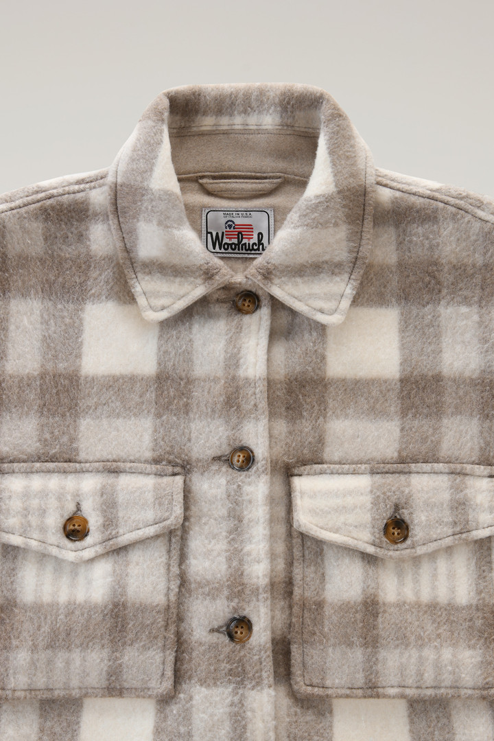 Pemberton Check Overshirt in Wool Blend Flannel White photo 2 | Woolrich