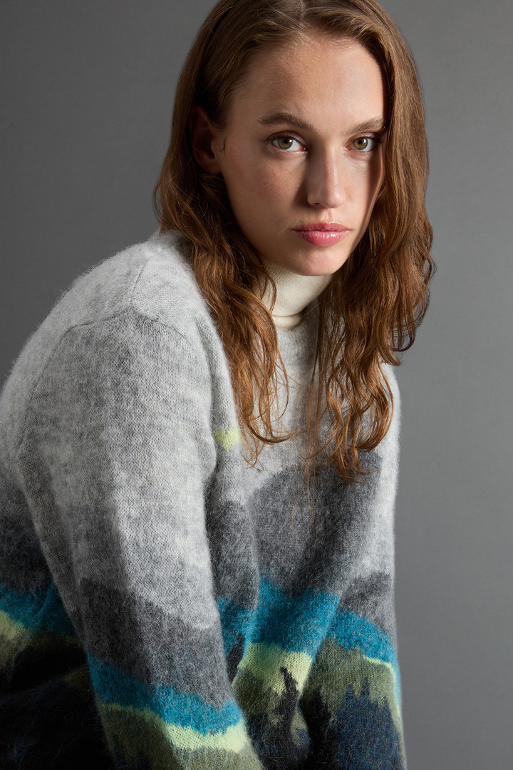 Mohair- and Wool-Blend Crewneck Sweater with Gradient Motif by Todd Snyder Gray photo 6 | Woolrich