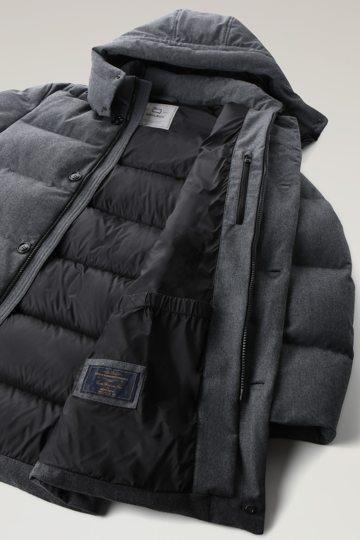 Luxe longue Parka en laine Vitale Barberis Canonico Gris photo 11 | Woolrich