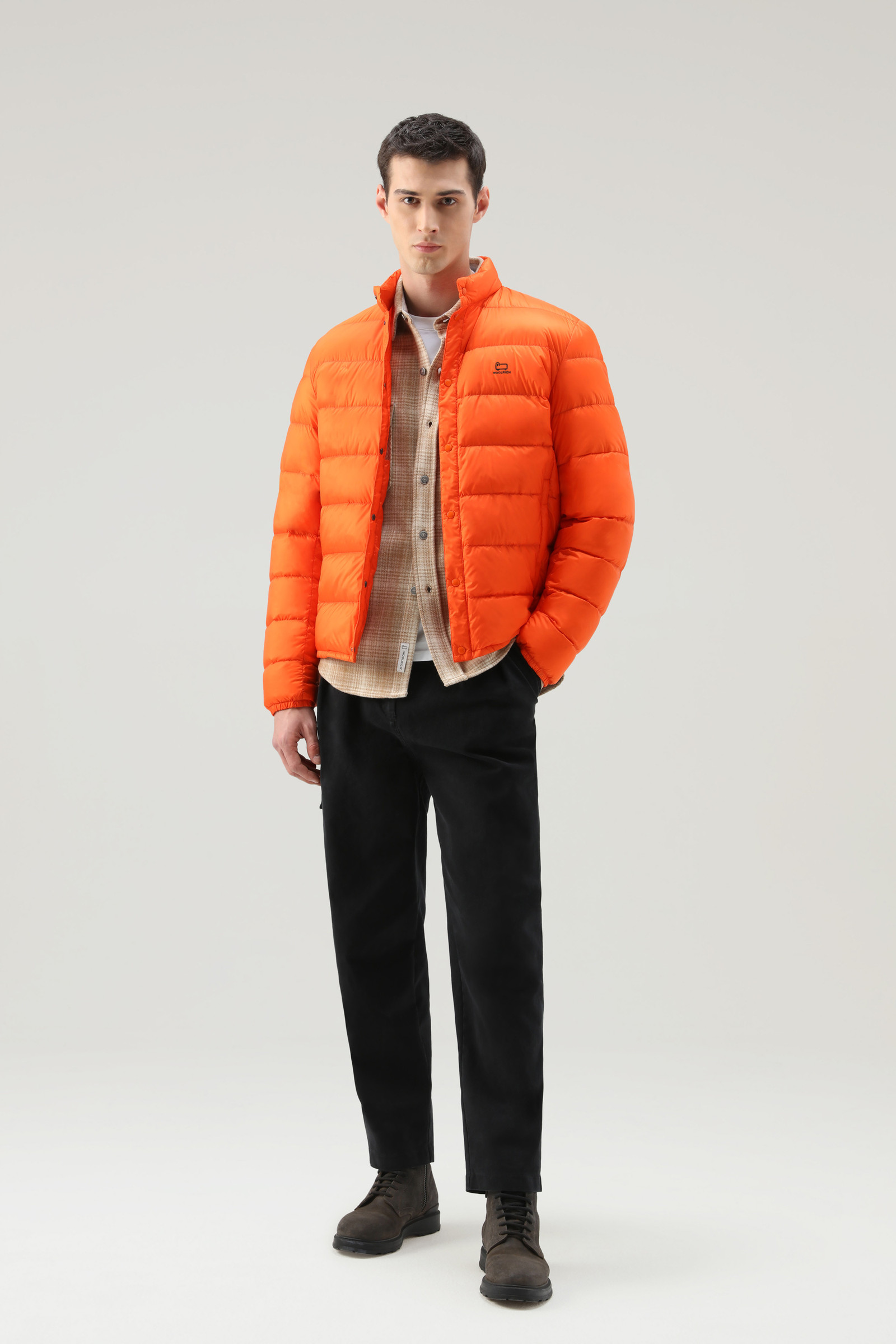 Gerecycled nylon donsjack met afritsbare mouwen rood photo 2 | Woolrich