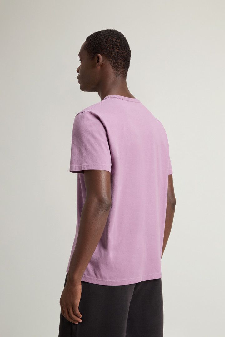 Pure Cotton T-Shirt with Logo Purple photo 3 | Woolrich