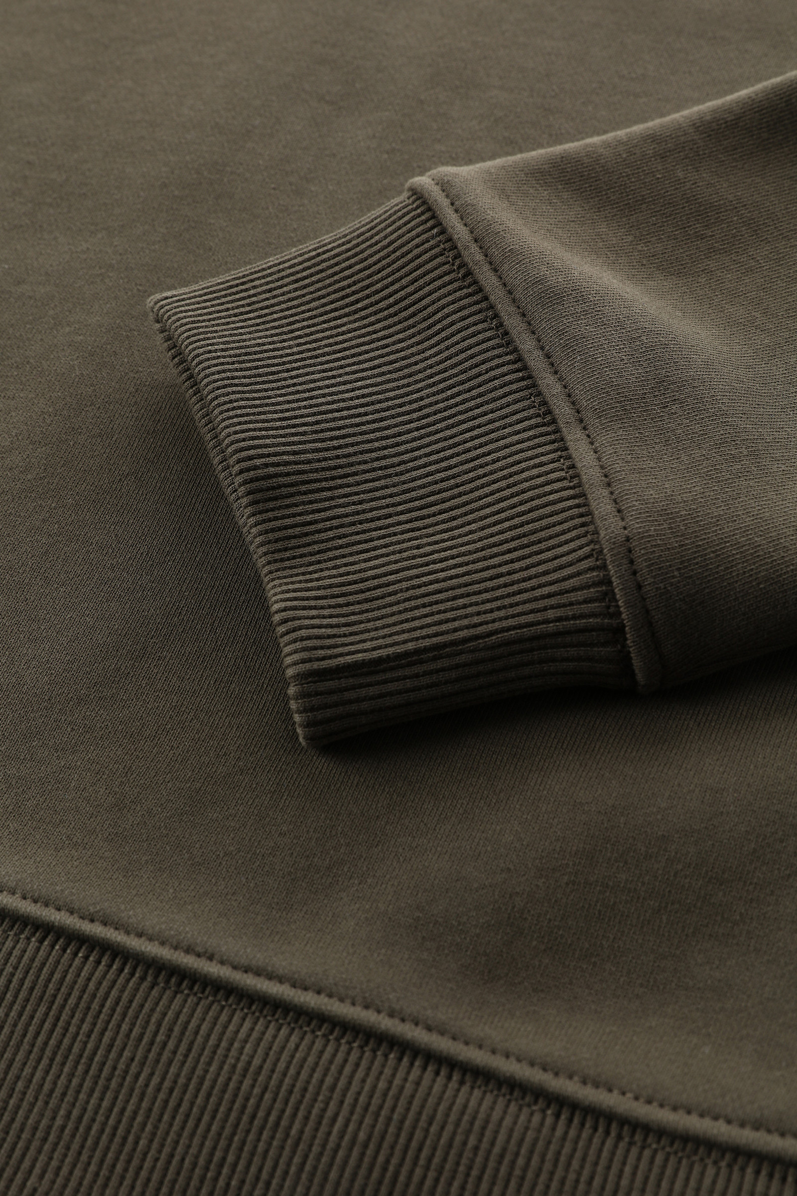 Sweat-shirt à col rond en coton biologique et nylon Taslan Vert photo 8 | Woolrich