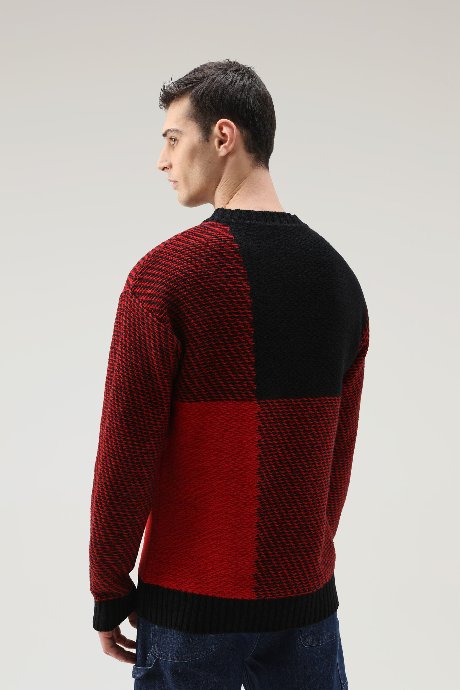 Unisex Crewneck with Buffalo Check Pattern photo 3 | Woolrich