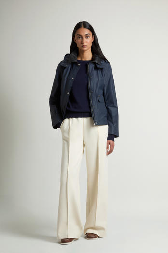 Dundee Jacke aus gewachster Baumwolle Superwax Blau photo 1 | Woolrich