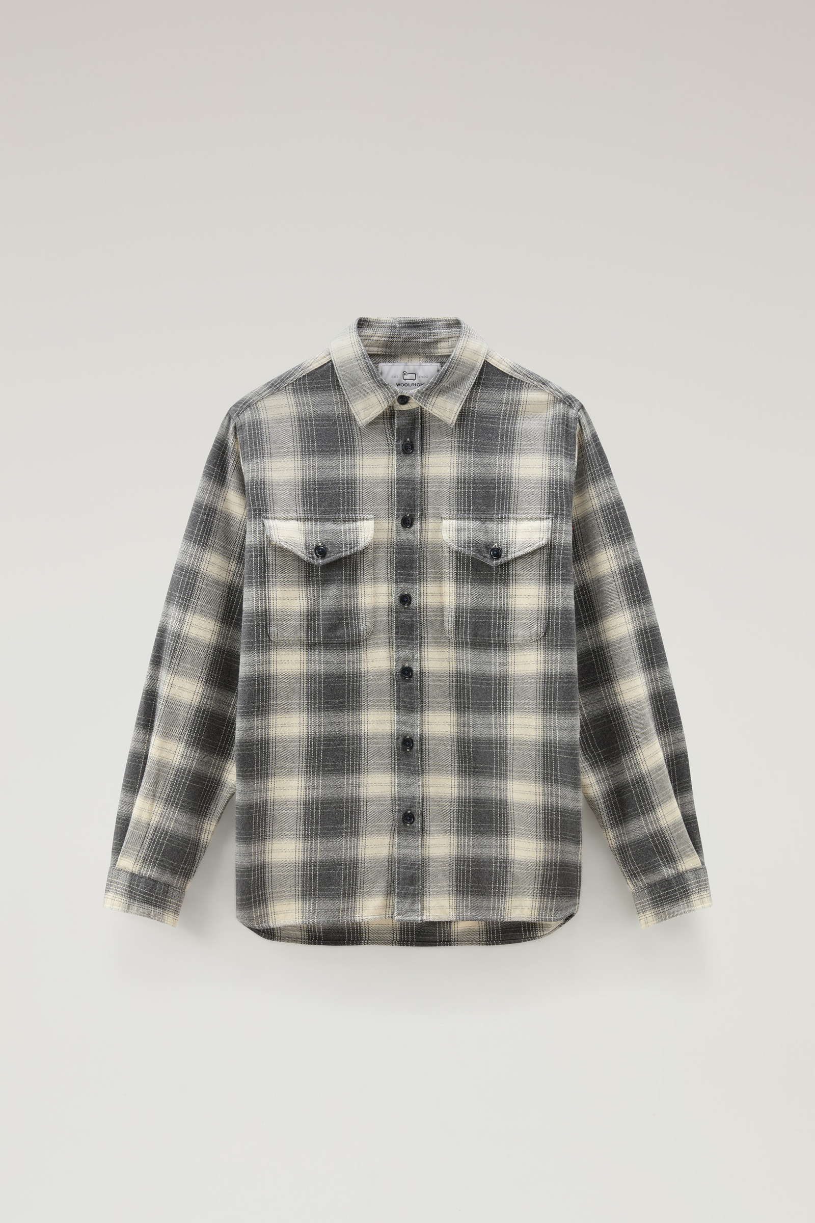 Men's Flannel Check Shirt Grey | Woolrich USA