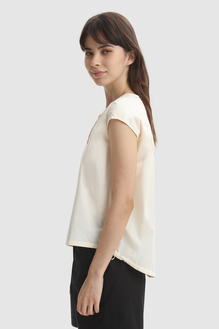 Full-button Popeline Blouse