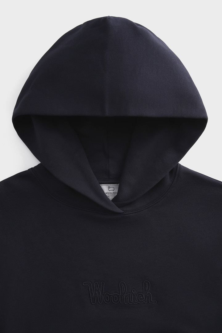 Fleece Hoodie with Embroidered Vintage Logo Blue photo 5 | Woolrich