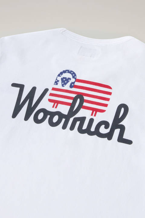 T-shirt à manches longues pour garçon en pur coton Blanc photo 2 | Woolrich