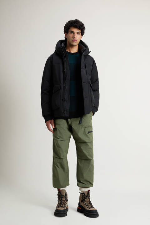 Ramar Cloth Bomber Jacket with Hood Black | Woolrich