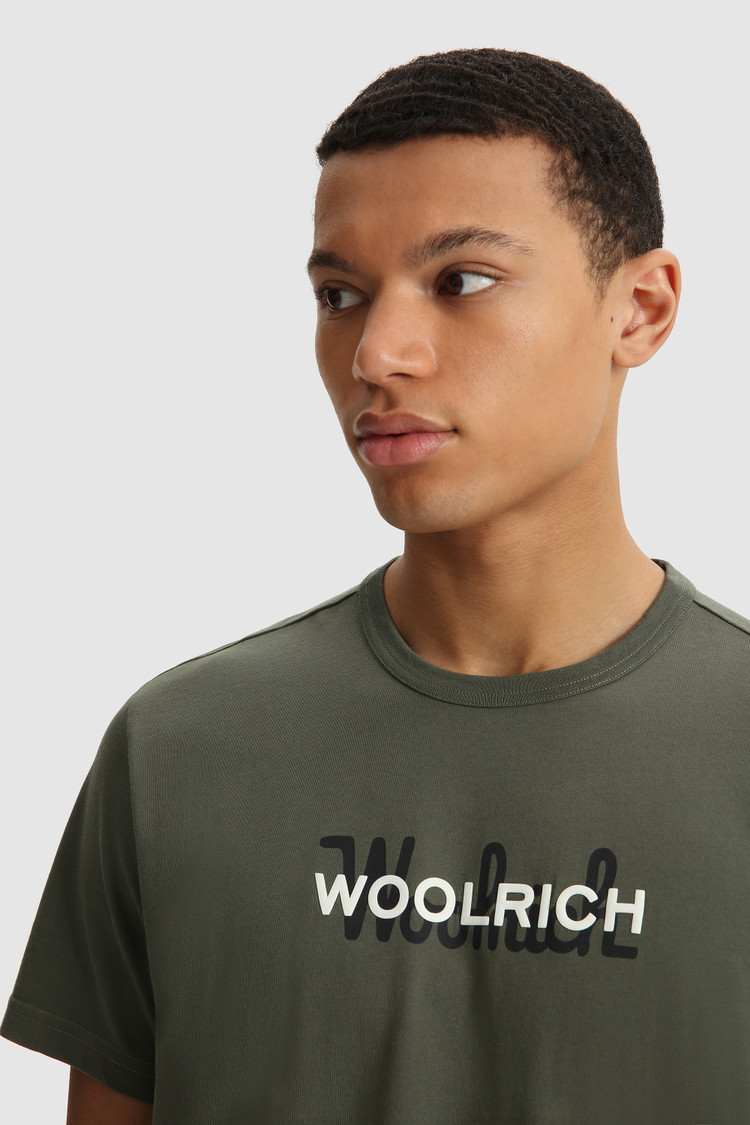 Katoenen T-shirt met macro logo