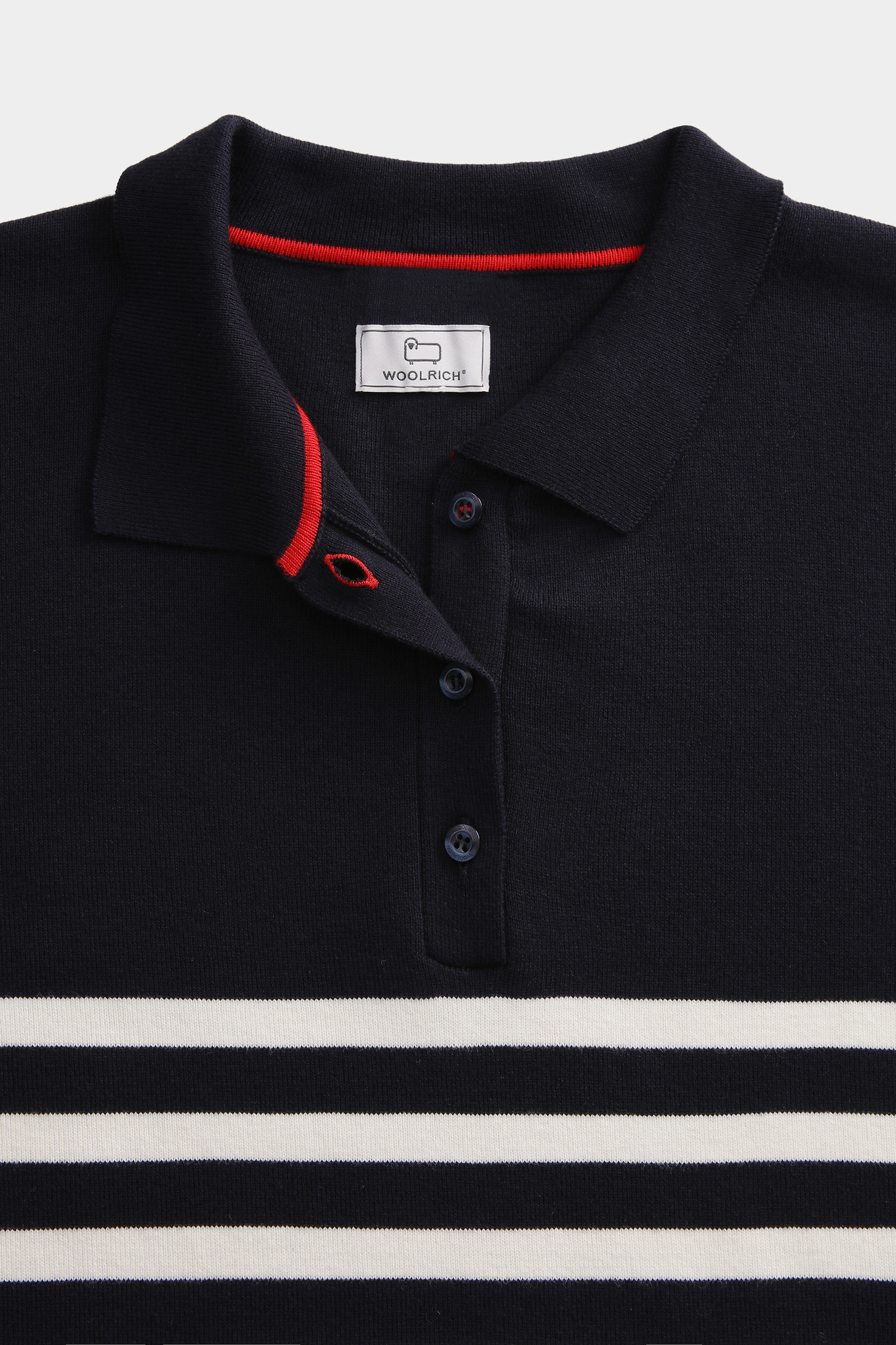Polo en coton à rayures bleu photo 5 | Woolrich