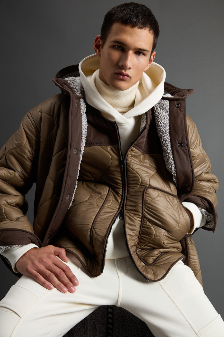 Quilted Coat with Sherpa Lining by Todd Snyder Beige photo 4 | Woolrich