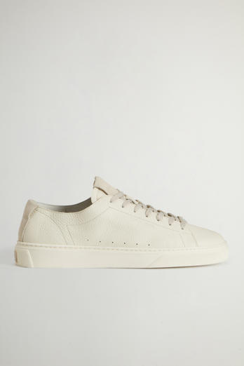 Cloud Court Tumbled Leather Sneakers White | Woolrich