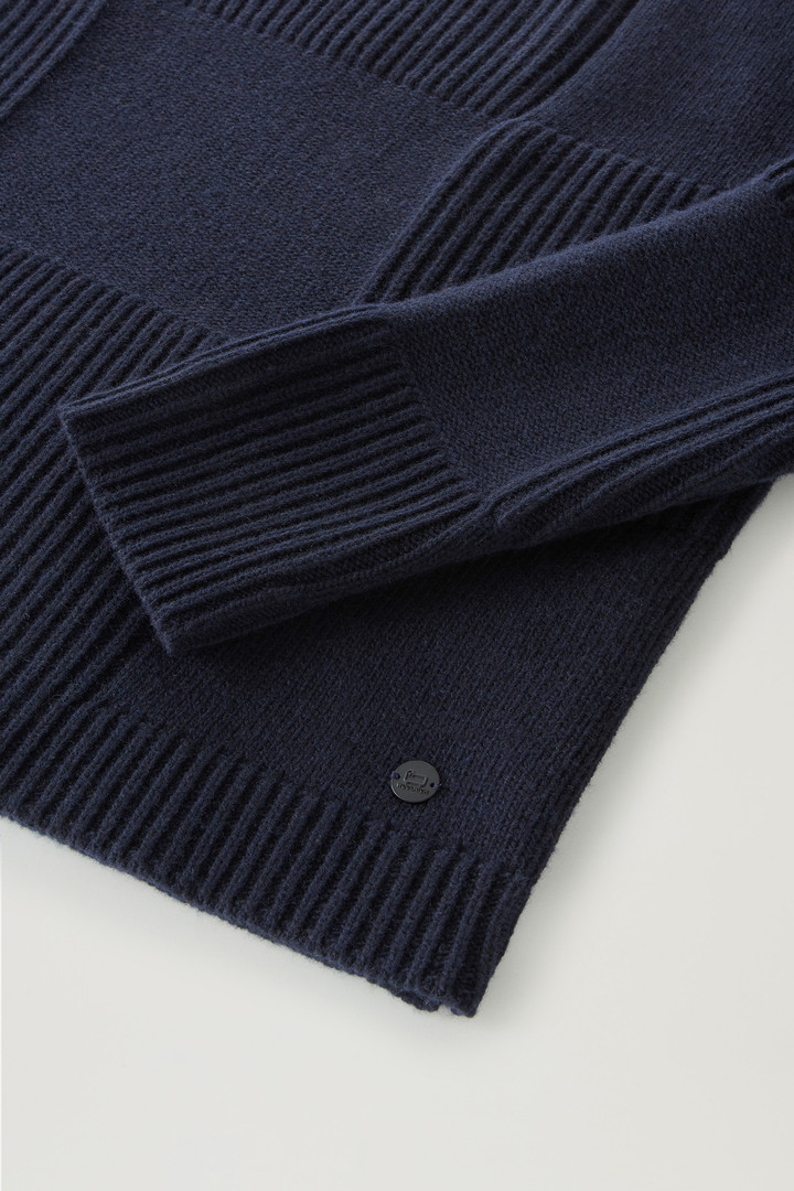 Check Turtleneck Sweater in Wool Blend Blue photo 3 | Woolrich