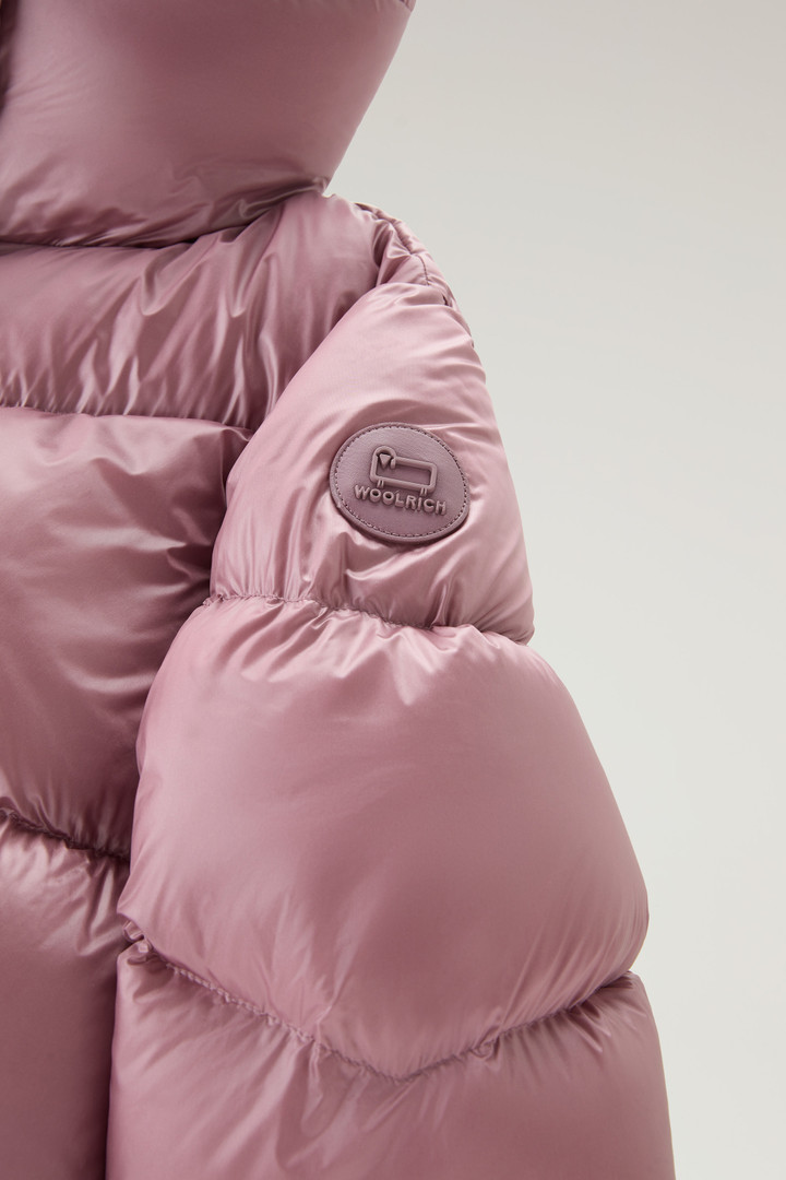 Aliquippa Down Jacket in Glossy Nylon Pink photo 3 | Woolrich