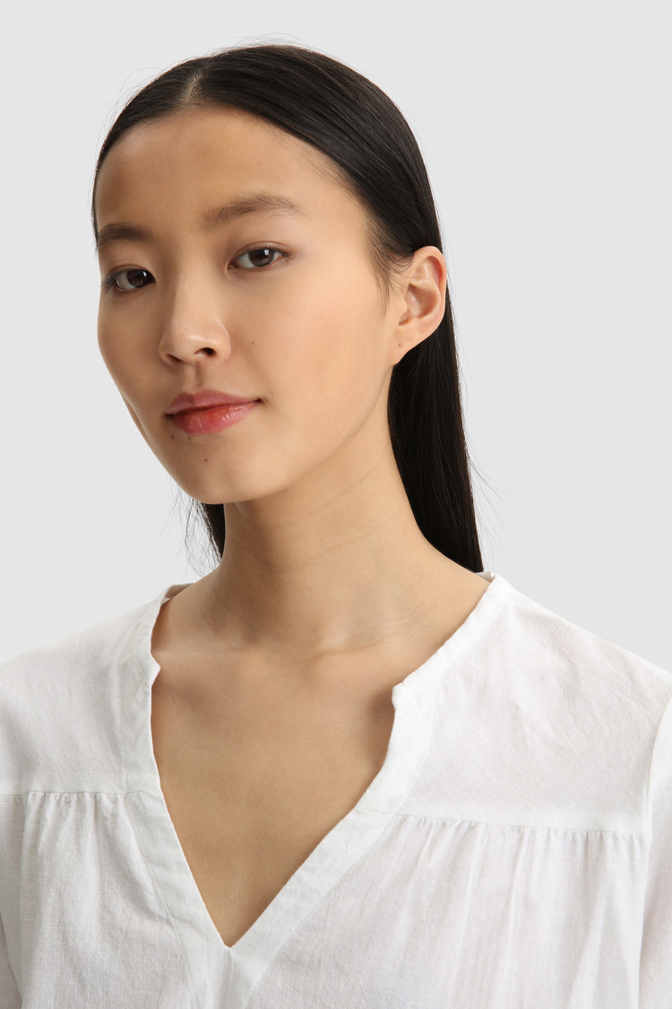 Blouse van katoen-linnenmix