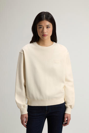 Crewneck Sweatshirt in Cotton-Blend Interlock White photo 1 | Woolrich