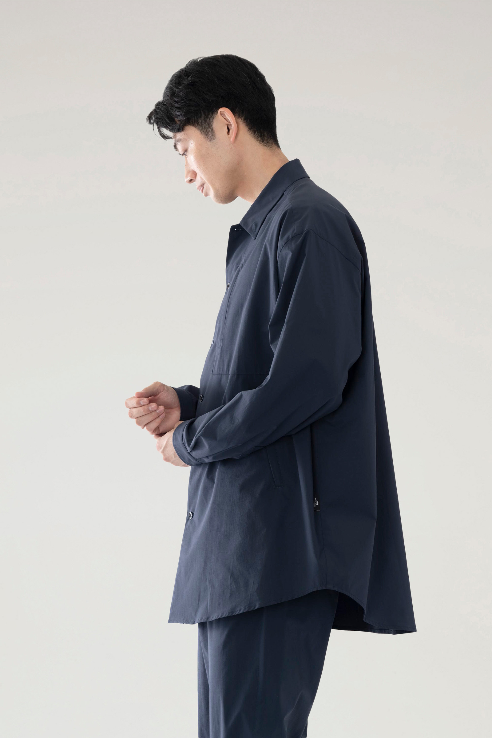 Anytime Shirt in Recycled Stretch Polyester Blue photo 3 | Woolrich