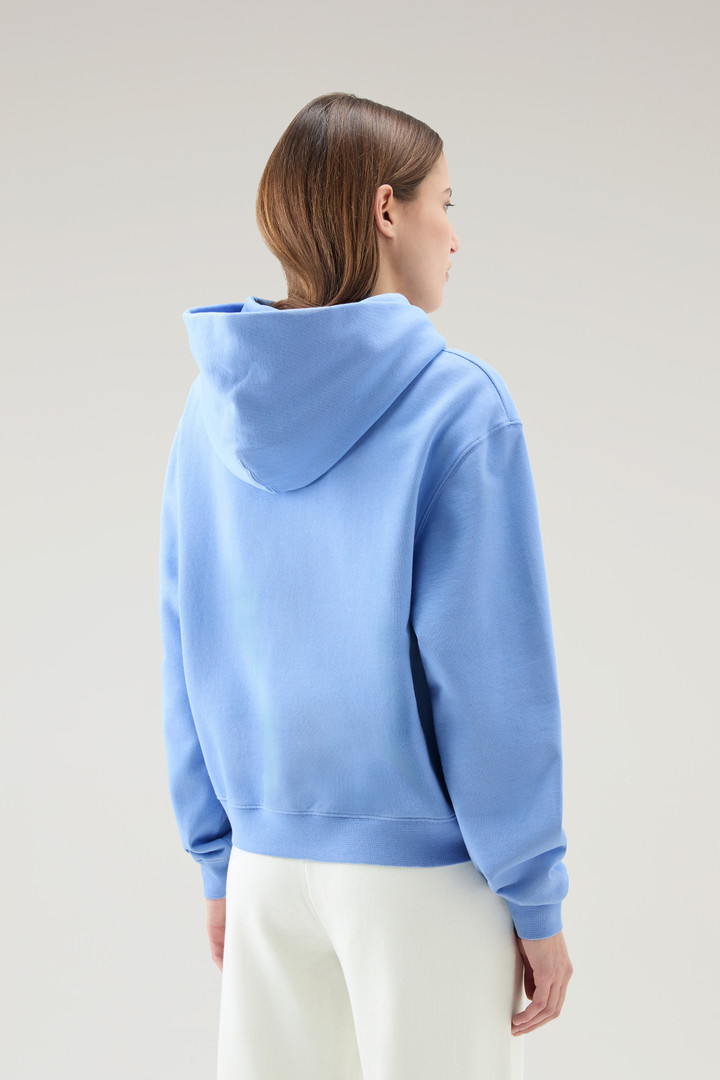Sweatshirt in Pure Cotton with Hood and Embroidered Logo Blue photo 3 | Woolrich