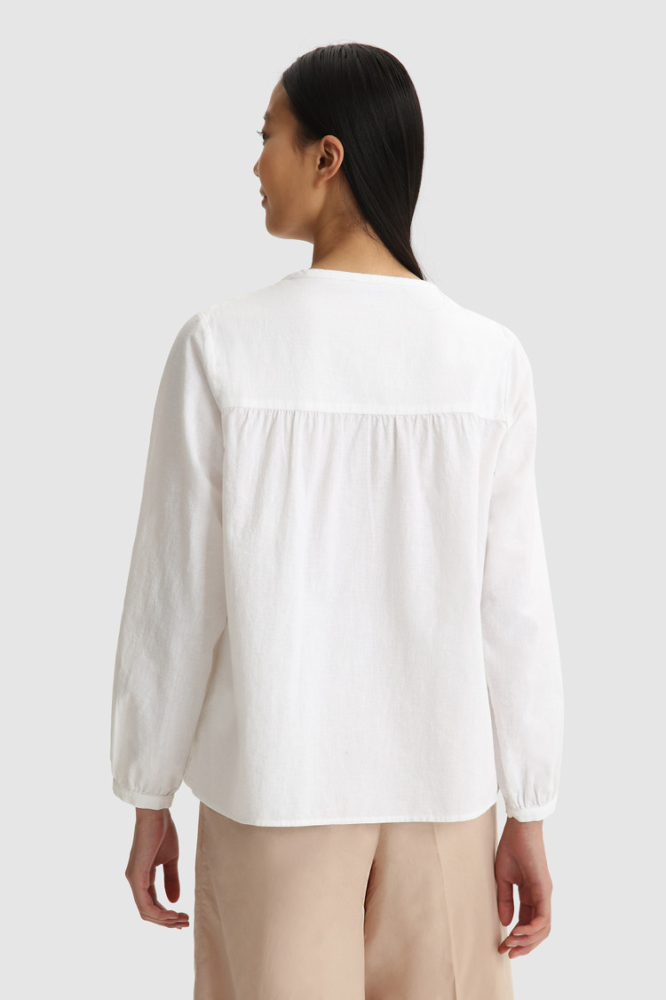 Blouse van katoen-linnenmix