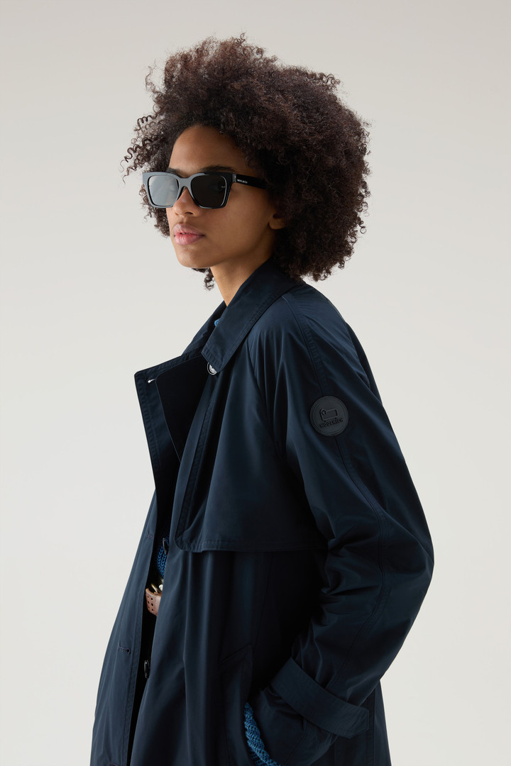 Trench Coat in Urban Touch Fabric with Belted Waist Blue photo 5 | Woolrich