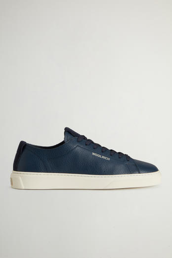 Cloud Court Tumbled Leather Sneakers Blue | Woolrich