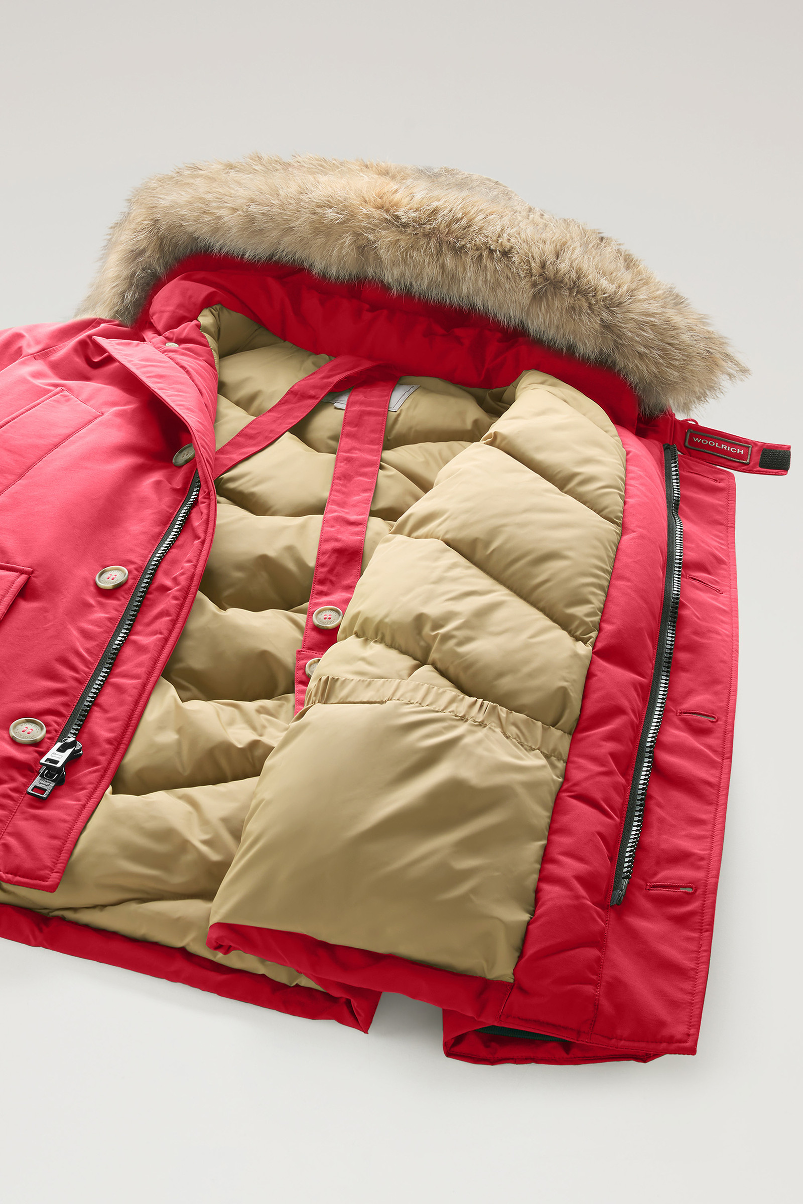 Arctic Anorak in Ramar Cloth with Detachable Fur Red photo 11 | Woolrich