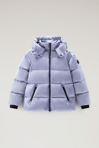 Down Jacket in Nylon Satin Blue | Woolrich
