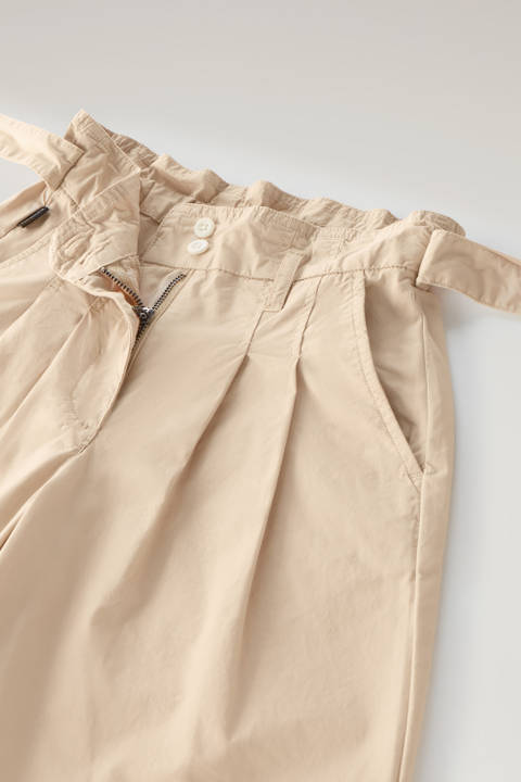 Pantalones de niña de cintura alta de popelina de puro algodón Beige photo 2 | Woolrich