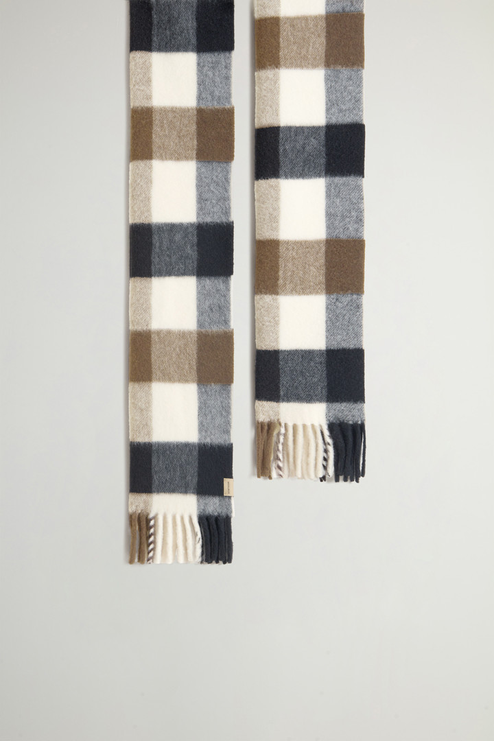 Scarf in Pure Wool with Checked Pattern White photo 2 | Woolrich