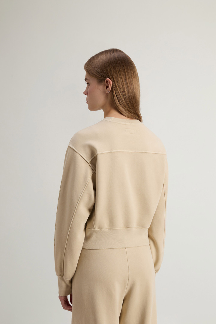Felpa crop girocollo da ragazza in puro cotone tinta in capo Beige photo 3 | Woolrich
