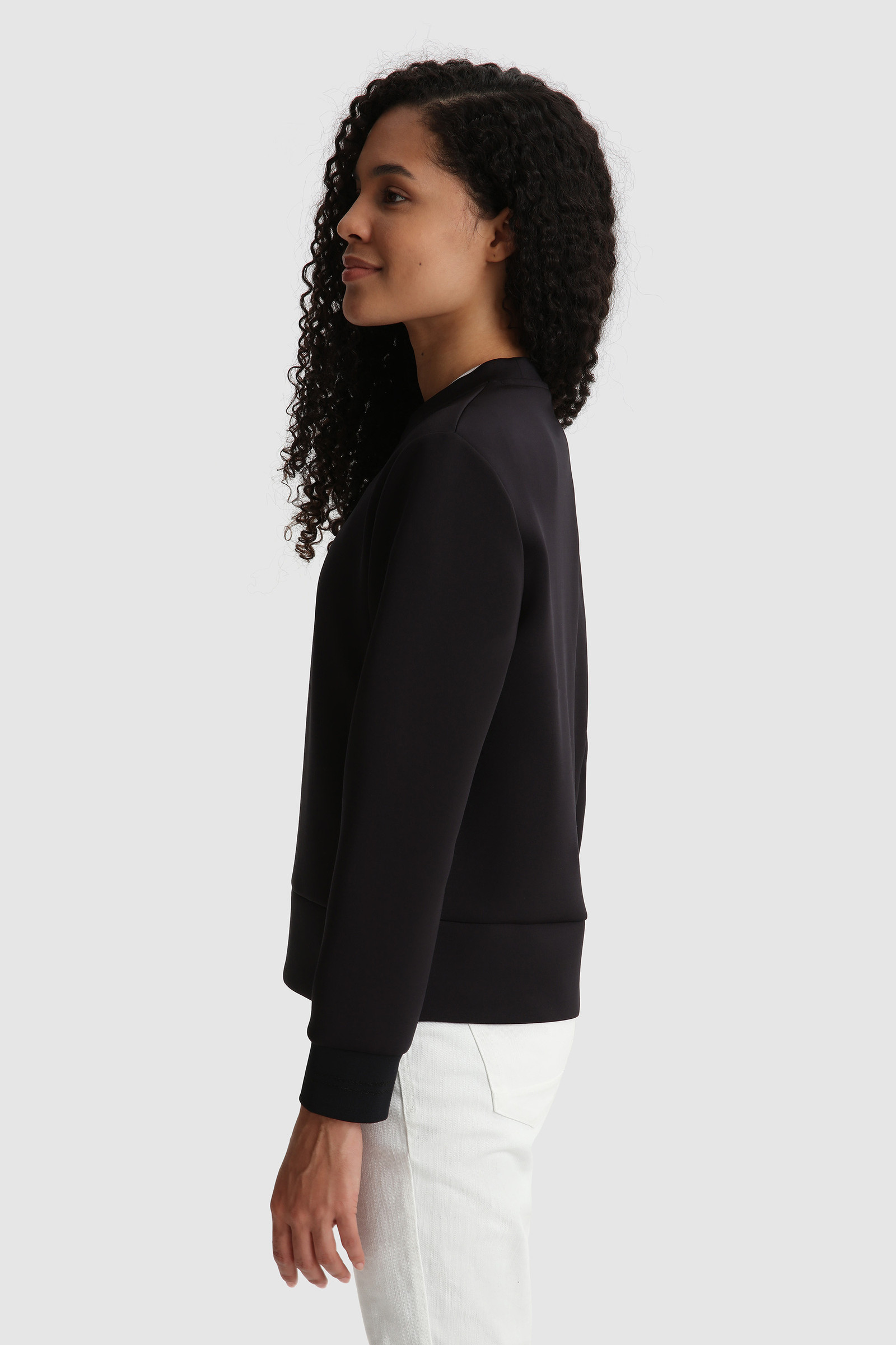 Sweatshirt aus Stretch mit seitlicher Öffnung